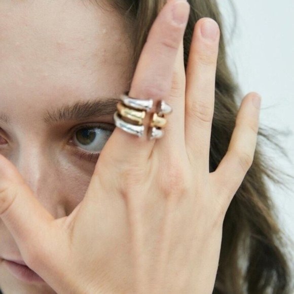 NWOT Anthro BaubleBar Cuff Earrings in Silver - Picture 5 of 6